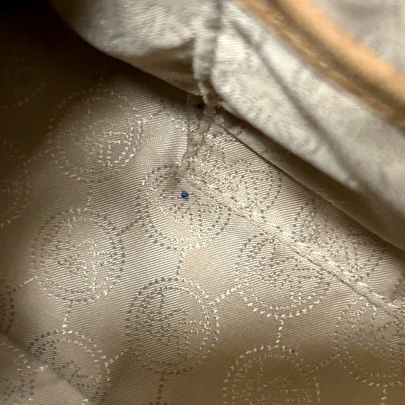 MICHAEL Michael Kors Distressed Ostrich Embossed Leather Shoulder Bag. - Picture 13 of 16